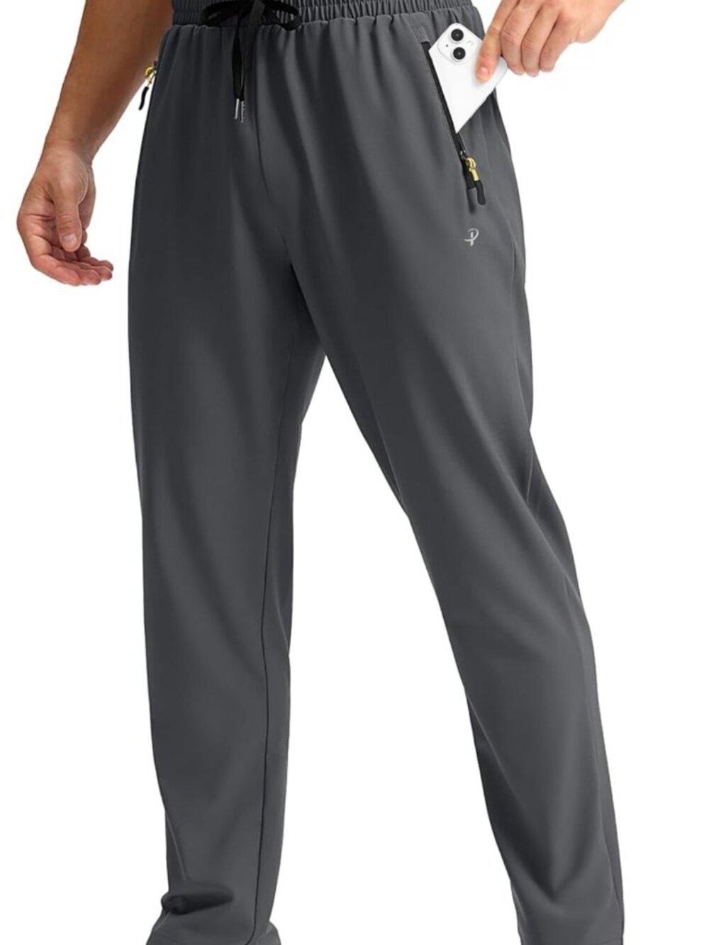Men's Athletic Jogger Sweatpants with Zipper Pockets Gray Size M